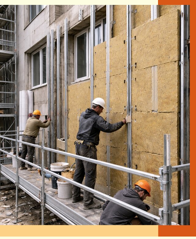 Утепление вентилируемого фасада в Протвине от 5698 руб/м2 — монтаж и утепление вентфасад | ТепломастерПрн