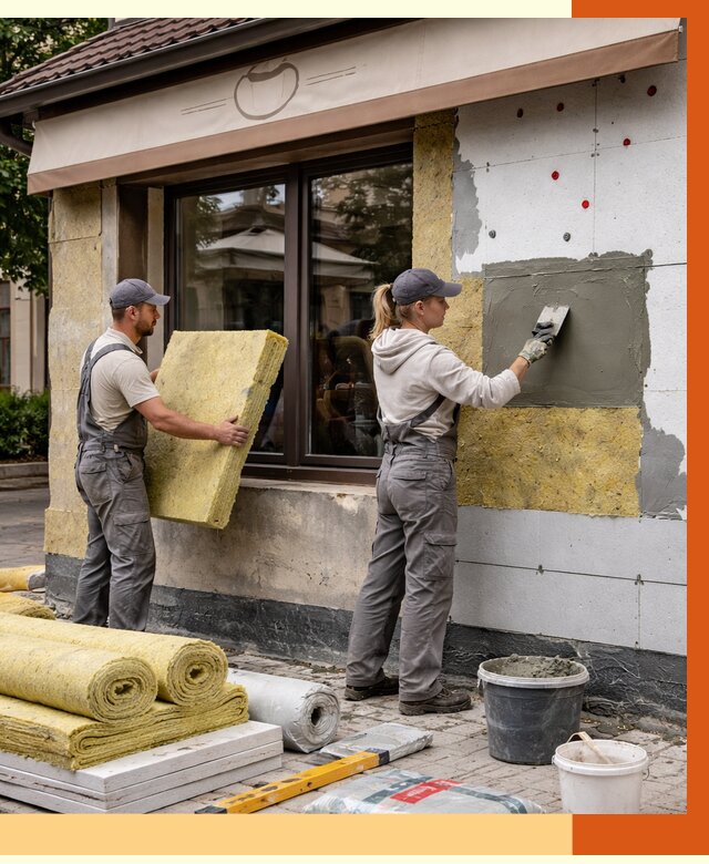 Утепление кафе в Протвине от 4274 руб/м2 — комплексно под ключ | ТепломастерПрн